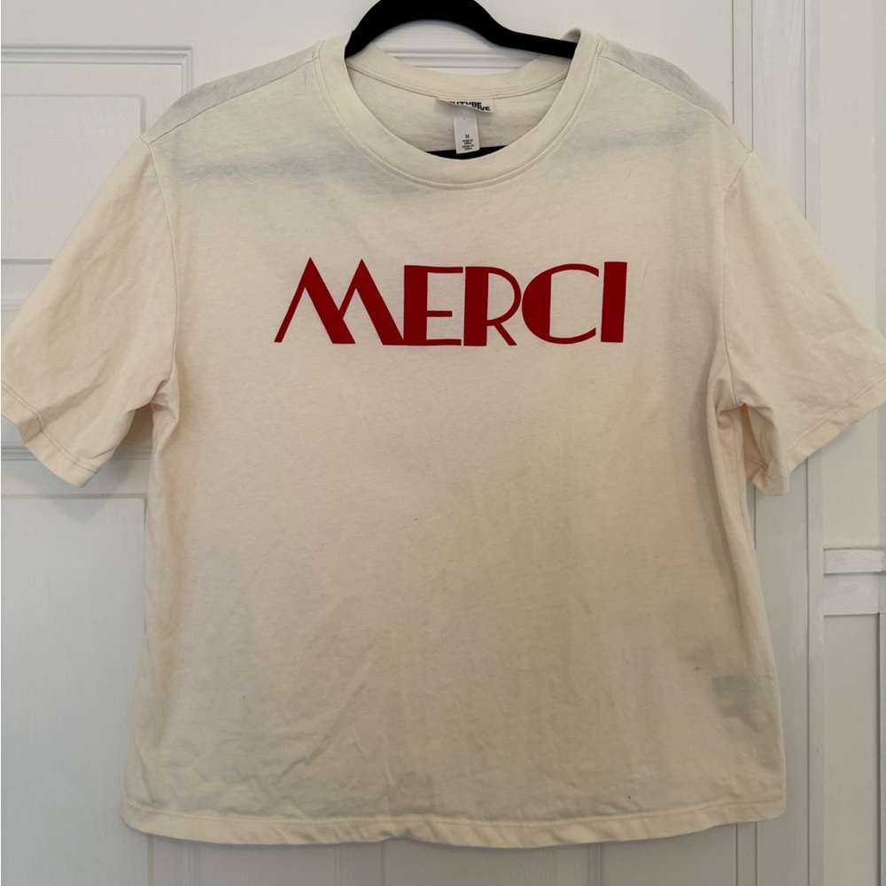 Merci- Cream T-Shirt